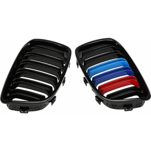 2Pcs For BMW F20 F21 1 Series 2011 2012 2013 2014 Front Kidney Grill Grilles Car Stying Racing Grills Accessories Gloss Black