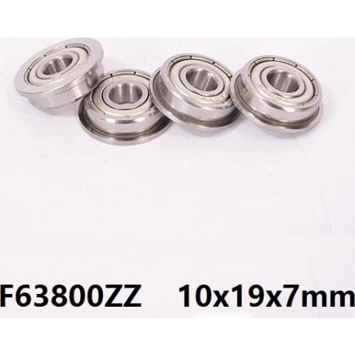 200pcs/lot F63800ZZ F63800-ZZ Z F63800Z 10x19x7 mm miniature shielded flange deep groove ball bearing F63800-2Z 10*19*7