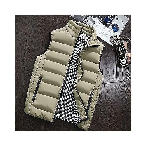 2021 Autumn Winter New Men Cotton Vest Jacket Solid Color Sleeveless Down Waistcoat Jacket Male Casual Vest Coat Plus Size 5XL