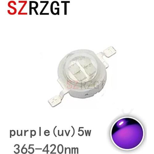 5pcs High Power LED Chips 5W 365nm 370nm 375nm 385nm 395nm 400nm 405nm 420nm Diodes UV Purple COB Ultraviolet Light Beads