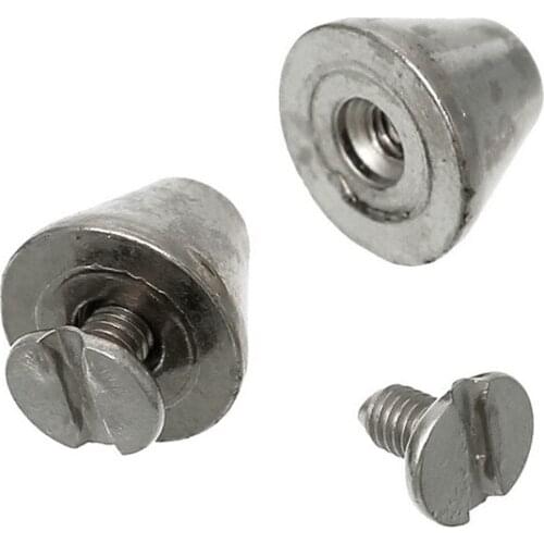 50 Sets Punk Cone Spike Rivets Studs Spots Silver Tone DIY Crafts Clothes Shoes Making 11x8mm 8x7mm