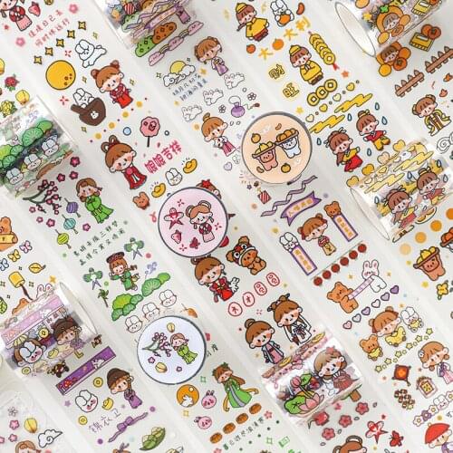 6PCS/LOT soft grid series simple fresh cute lovely decorative PET tape