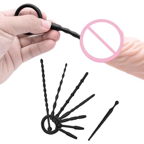 8PCS/Set Long Silicone Urethral Dilator Sounds Soft Penis Plugs Male Masturbator Urethra Sounding Rod Sex Toys For Men Sex Shop