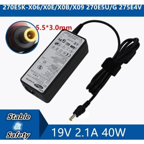 19V 2.1A 40W 5.5*3.0mm Laptop AC Adapter DC Charger Connector Port Cable For Samsung 270E5K-X06/X0E/X0B/X09 270E5U/G 275E4V