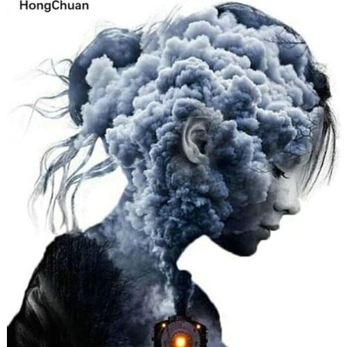 African Woman 5DDIY Rhinestone Square/Round Diamond Painting "Abstract Colorful" Cross Embroidery Mosaic Color Art Decoration