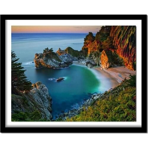 Diamond Embroidery Landscape Full Round Diamond Painting Harbor Picture of Rhinestone Bead Home Decor