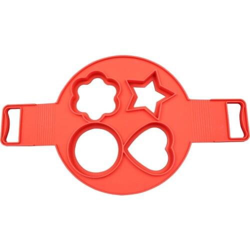 BAKER DEPO Nonstick Silicone Pancake Maker 4 Holes Perfect Pancake Mold Ring Easy To Use Flip Egg DIY Kitchen Tools