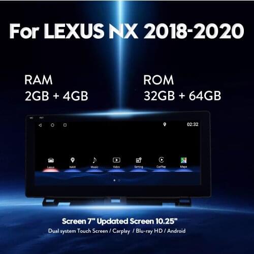 Car GPS Navigation for-LEXUS NX 2018 2019 2020 Radio Player Android 10.25 inch Screen Car Multimedia stereo video DVD Player