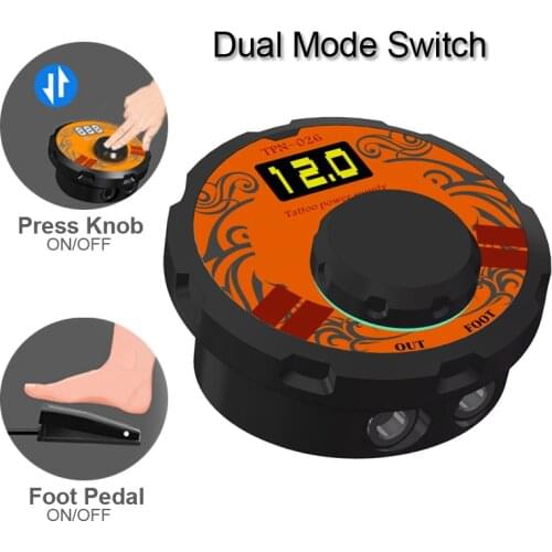 Biomaser New Professional TPN026 Adjust Voltage Tattoo Power Supply For Tattoo Machine Gun Black color 0-12V