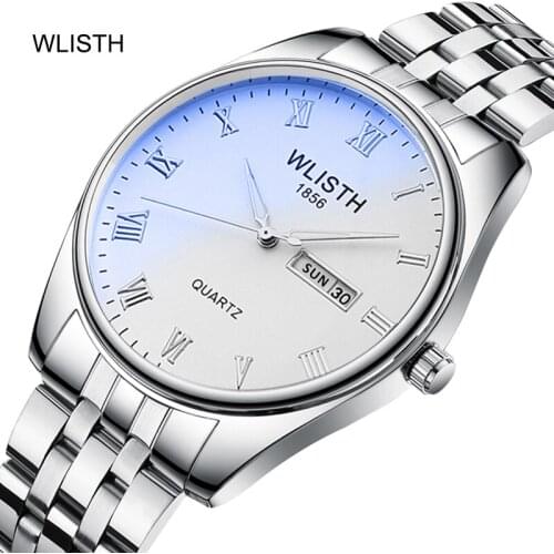 New Top Brand Fancy Watch Luxury Stainless Steel Blue Waterproof Quartz Watch Men Fashion Chronograph Male Sport Military Watch