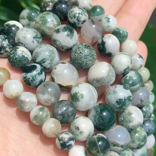 Wholesale Natural Stone Tree Agates Round Loose Spacer Beads For Jewelry Making Diy Bracelet Necklace 4/6/8/10mm
