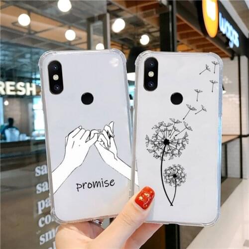 Dandelion Feather Text Phone Case Transparent for Xiaomi cc max mix note 3 2 6 8 5 10 11 9 10 play x s se lite pro