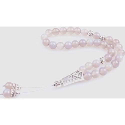 8mm Natural stone 33 Prayer Beads Islamic Muslim Tasbih Allah Mohammed Rosary for women men