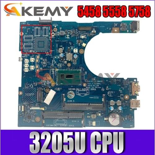 CN-0NRNP9 NRNP9 FOR Dell INSPIRON 5458 5558 5758 Laptop Motherboard AAL10 LA-B843P REV:1.0(A00) celeron3205U Mainboard 100%test