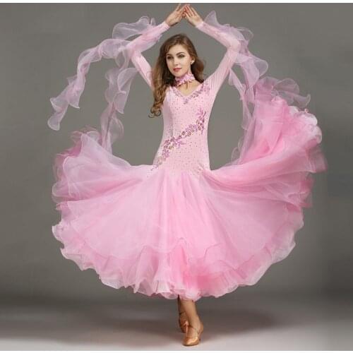 Colors blue sequins ballroom waltz dresses for ballroom dancing Standard Competition standard dance dress woman foxtrot dress