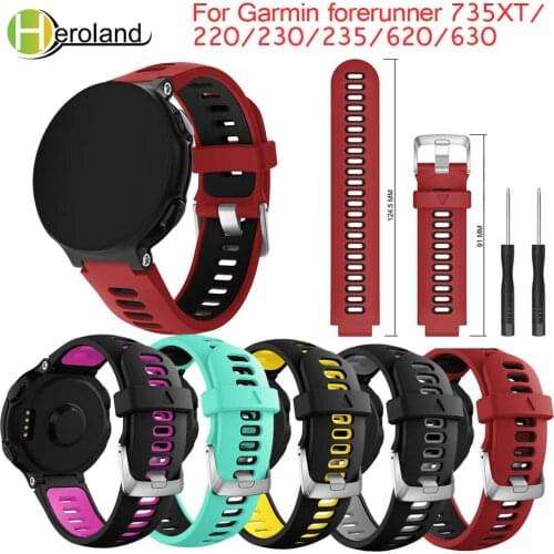 For Garmin Forerunner 735XT Watch Wristband Soft Silicone Strap Replacement Watch Band For Garmin Forerunner 220 230 235 630 620