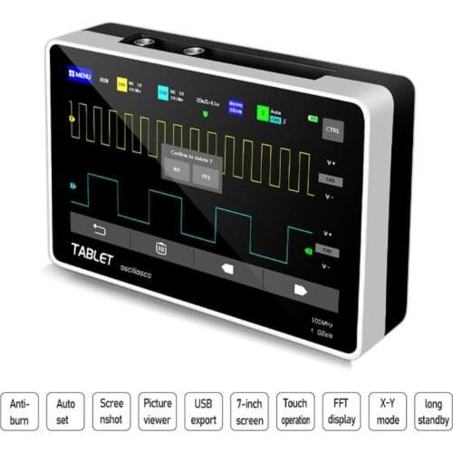 FNIRSI-1013D Touch Screen Multifunctional Dual Channel 100M Bandwidth 1GS Sampling Rate Digital Tablet Oscilloscope Retailsale