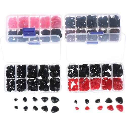 150pcs Round Flat Black Eyes Triangle Nose Plastic Eyes for Dolls Making Toys Bear Dolls Eyes Amigurumi Making Accessories