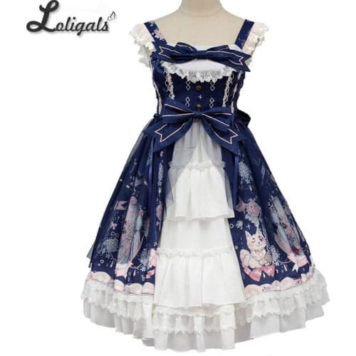 Hydrangea & Kitten ~ Elegant Printed Lolita JSK Dress Printed Party Dress