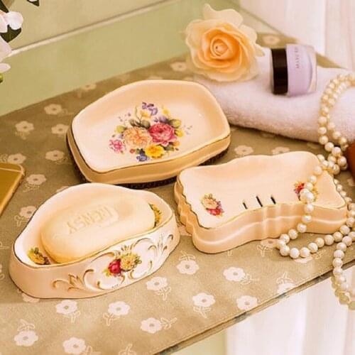 GuMiGD Draining soap box of modern bathroom fashion creative European bathroom large square ceramic soap box