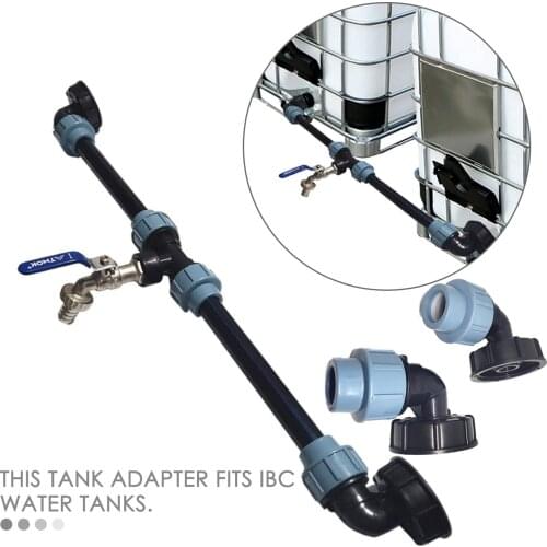 IBC Adapter Tank Valve Hose Fittings Drain Adapter Connection Parts Garden Faucet Outlet Hose Rainwater Tank Hose DN50 (75mm)