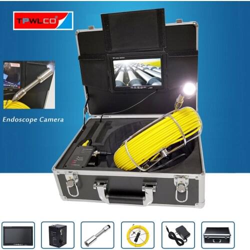 20-50M Fiberglass Cable Industrial CCTV Sewer Pipe Inspection Camera System with 7 Inch Monitor 23mm Pipeline Endoscope