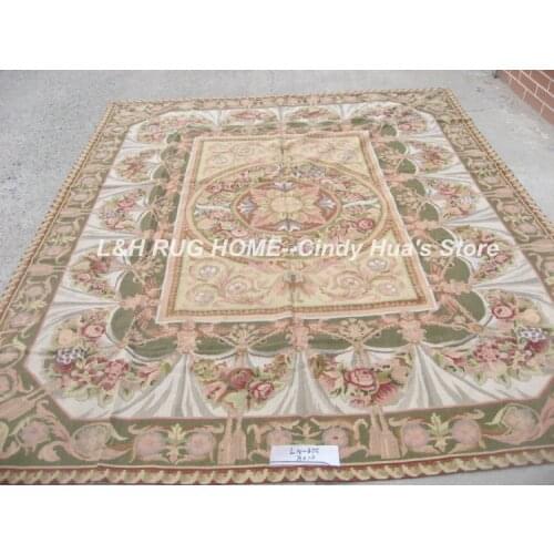 Free shipping 8'X10' needlepoint woolen carpets,hand stitched carpets for living room 100% New Zealand wool rugs floral design