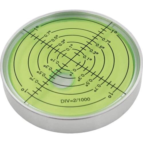 HACCURY Big Round Circular Level Bubble with Magnetic White Shell Green liquid Diameter 60mm Hight 10mm