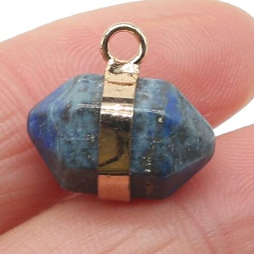 Natural Stone Pendant With Two Pointed Ends For DIY Bracelet Necklace Mini Small Decorative Jewelry 16x16mm