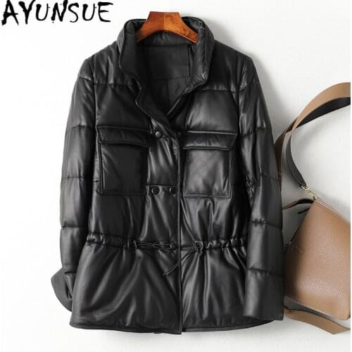AYUNSUE Real Leather Jacket Women Korean Womens Sheepskin Coat White Duck Down Jackets Female Winter Parkas 2020 Femme Veste 29