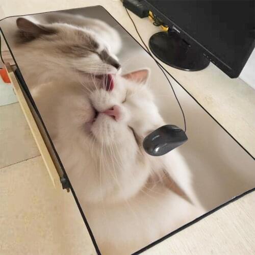 MRGBES Cute Kiss Mouse Pad Big Computer Gaming Mousepad Anti-slip Natural with Locking Edge Gaming Mouse Mat Dropshipping