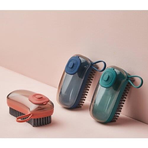 Pot Washing Soft Brush Liquid Addition Detergent Dispenser Hanging For Kitchen Dishwashing Laundry Shoe Cleaning Supplies