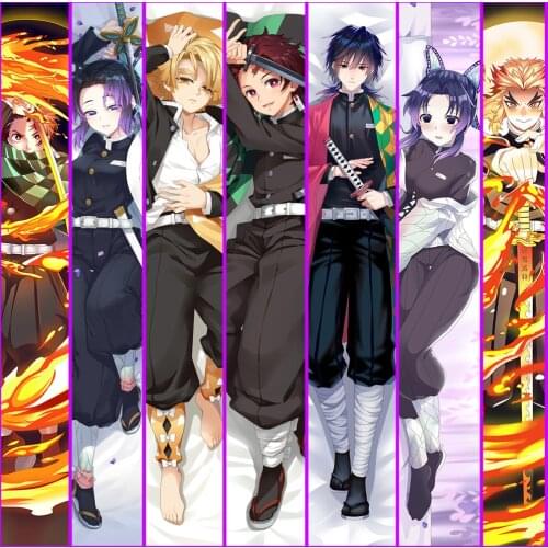 Japan Anime Demon Slayer Kimetsu no Yaiba Dakimakura Hugging Body Pillow Case Male Character Otaku Throw Pillow Cover Collection