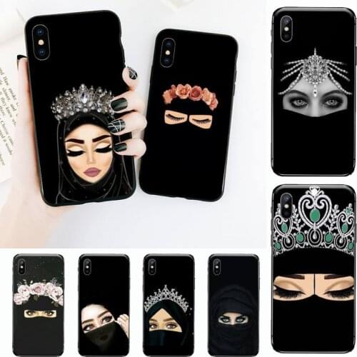 Ottwn Arabic Hijab Girl Queen Phone Case for iPhone 11 12 mini pro XS MAX 8 7 6 6S Plus X 5S SE 2020 XR