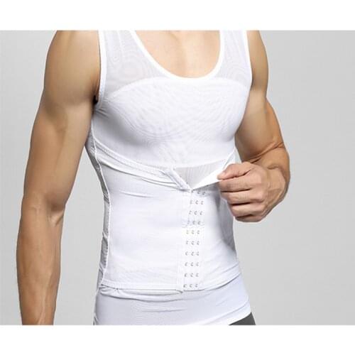 Hot Mens Invisible Abdomen Corset New Mens Corset Sports Fitness Tight Vest Wicking Slimming Adjustable Belly With Corset 2020