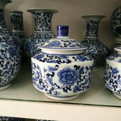 Clear Hand Painted Blue And White Porcelain Home Decorative Ceramic Jars