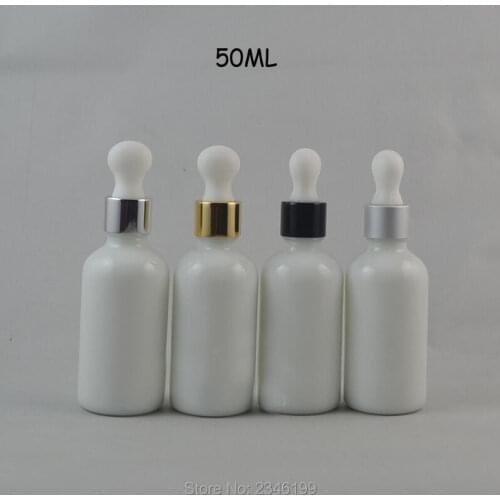 50ML 10pcs/lot High Fashion Empty Glass Dropper Bottle, DIY White Glass Cosmetic Essential Bottle, Top Grade Makeup Tool