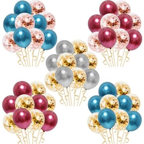 Multiple Styles Confetti Balloon Blue Metallic Ballon Birthday Party Decor Kids Adult Rose Gold Balls Wedding Party Supplies