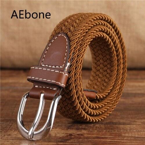 AEbone Brand Knitted Canvas Belt Child Cinto Cowboy Western Belt For Kids Boy Girl Kemer Elastic Belt Strap YB017