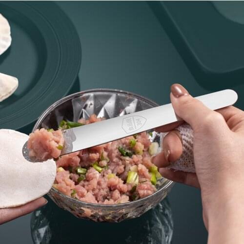 Wonderlife Steel Digging Spoon Household Dumpling Filling Ruler Picking Wave Design Non-Slip Pastry Wonton Tools Accessories