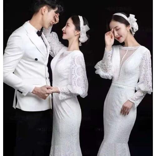 2021 Moroccan Wedding Caftan Lace Mermaid Beading Elegant Evening Party Long Dress L4266