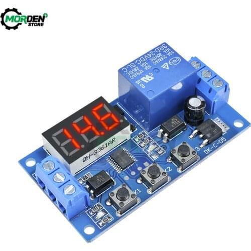 24V LED Digital Time Delay Relay Module Programmable Timer Control Delay Relay 3 Button 3 Digit Digital Tube Board