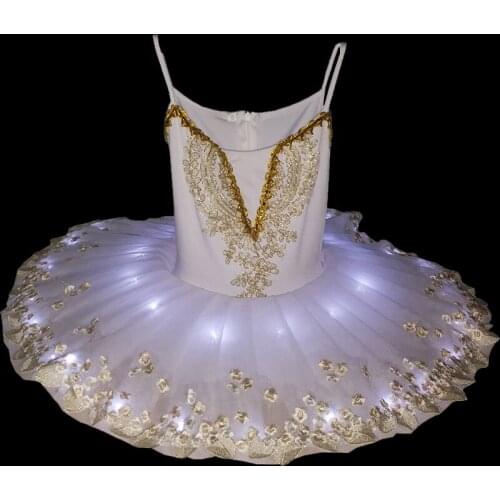 Led Luminous Ballet Tutu Dress Adult Childrens Dance Costume Swan Lake Fluorescent Performance Clothing Leotards Suit H502