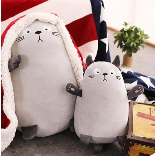 1pc 30cm 45cm cartoon fat cat gray totoro very soft plush doll waist pillow cushion stuffed toy children home decoration gift