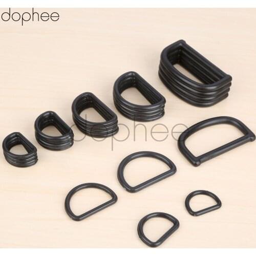Dophee 10pcs Plastic D Ring Buckles Webbing Size 10mm 12mm 15mm 20mm 25mm 30mm 38mm 45mm Black