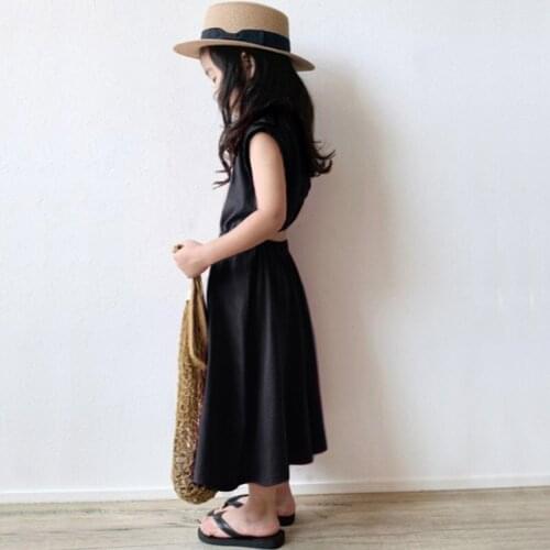 2021 New Beach Dress 100% Cotton Kids Clothes Mommy and Daughter Outfits Fashion Mid-calf Girls Summer Backless Dress,#6071