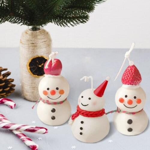 2021 Christmas Snowman Candle Mould Soap Mold Doll Snowman Baby Soap Mold Silicone Mold New Year Aromatherapy Candle Mould