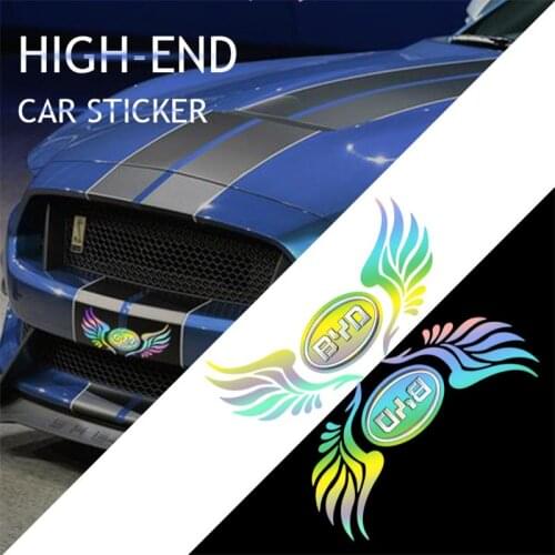 Angel Wings Seven Color Reflective Car Stickers Laser Body Sticker For BYD S3 S7 L3 S6 E6 E5 G5 G6 F3 F0 G3 G3R I3 F3R BN-02