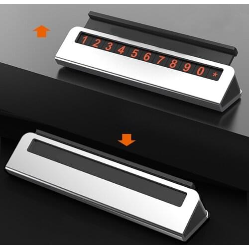 Car Temporary Parking Sign Aluminum Phone Number Card Innovative Luminous Mobile Phone Holder With Zero Hour Stop
