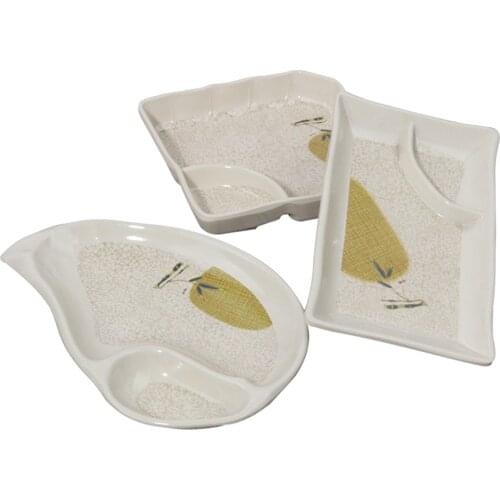 2 Compartment Reusable Sauce Dish Side Seasoning Dish Condiment Dishes Sushi Soy Dipping Bowl Snack Serving Tools